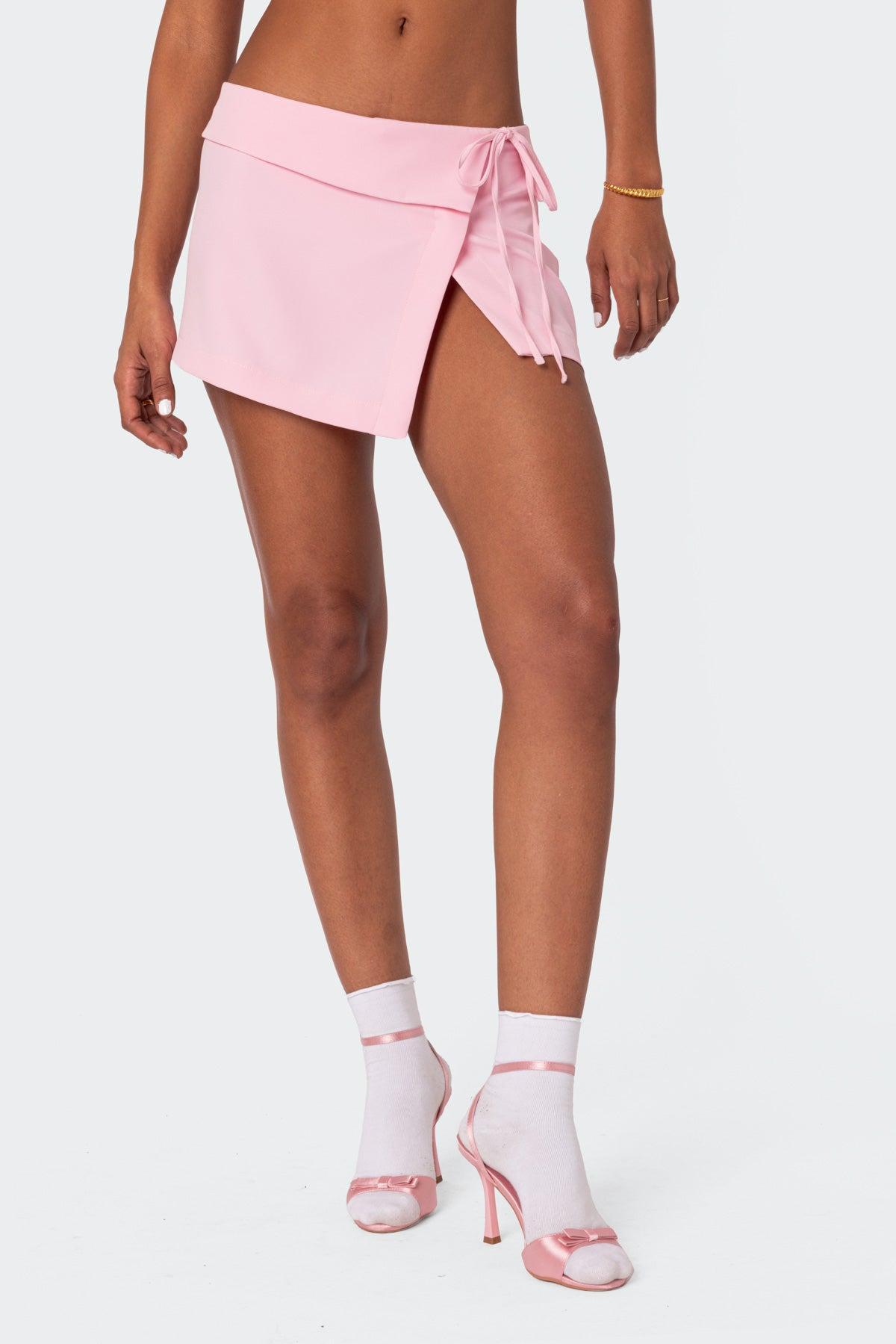 Selena Asymmetric Wrap Mini Skirt Product Image