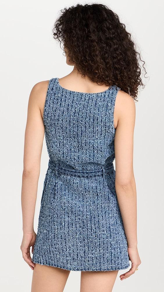 Self Portrait Textured Denim Mini Dress | Shopbop Product Image