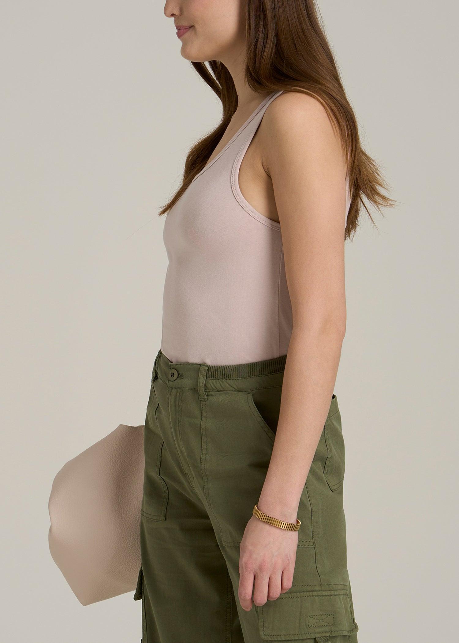 Slim Fit Jersey Tank Top for Tall Women in Desert Rose Product Image