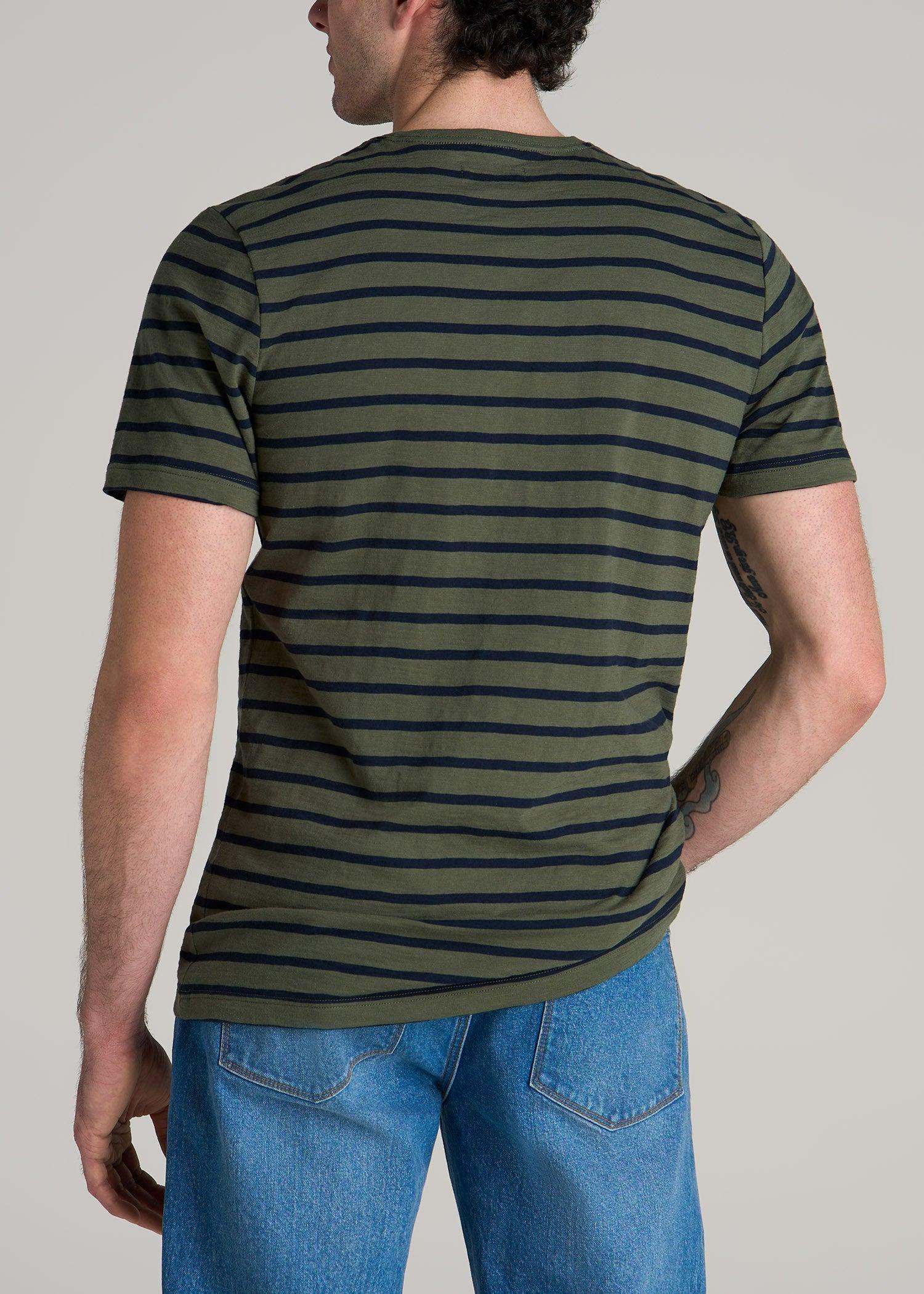 REGULAR-FIT Striped Tee in Dark Green and Navy Stripe - Men's Tall T-shirt Product Image