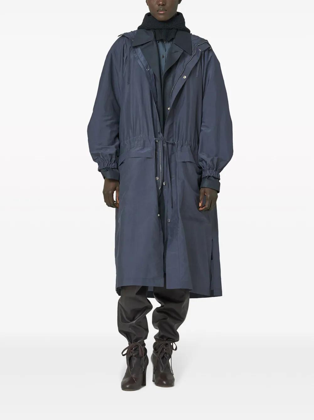 hooded single-breasted raincoat Product Image