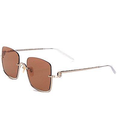 Semi-Rimmed Metal & Acetate Square Sunglasses Product Image
