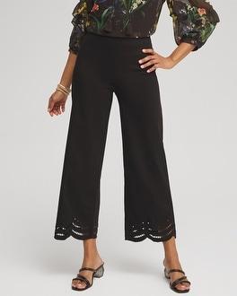 Juliet Eyelet Hem Culotte Pants Product Image
