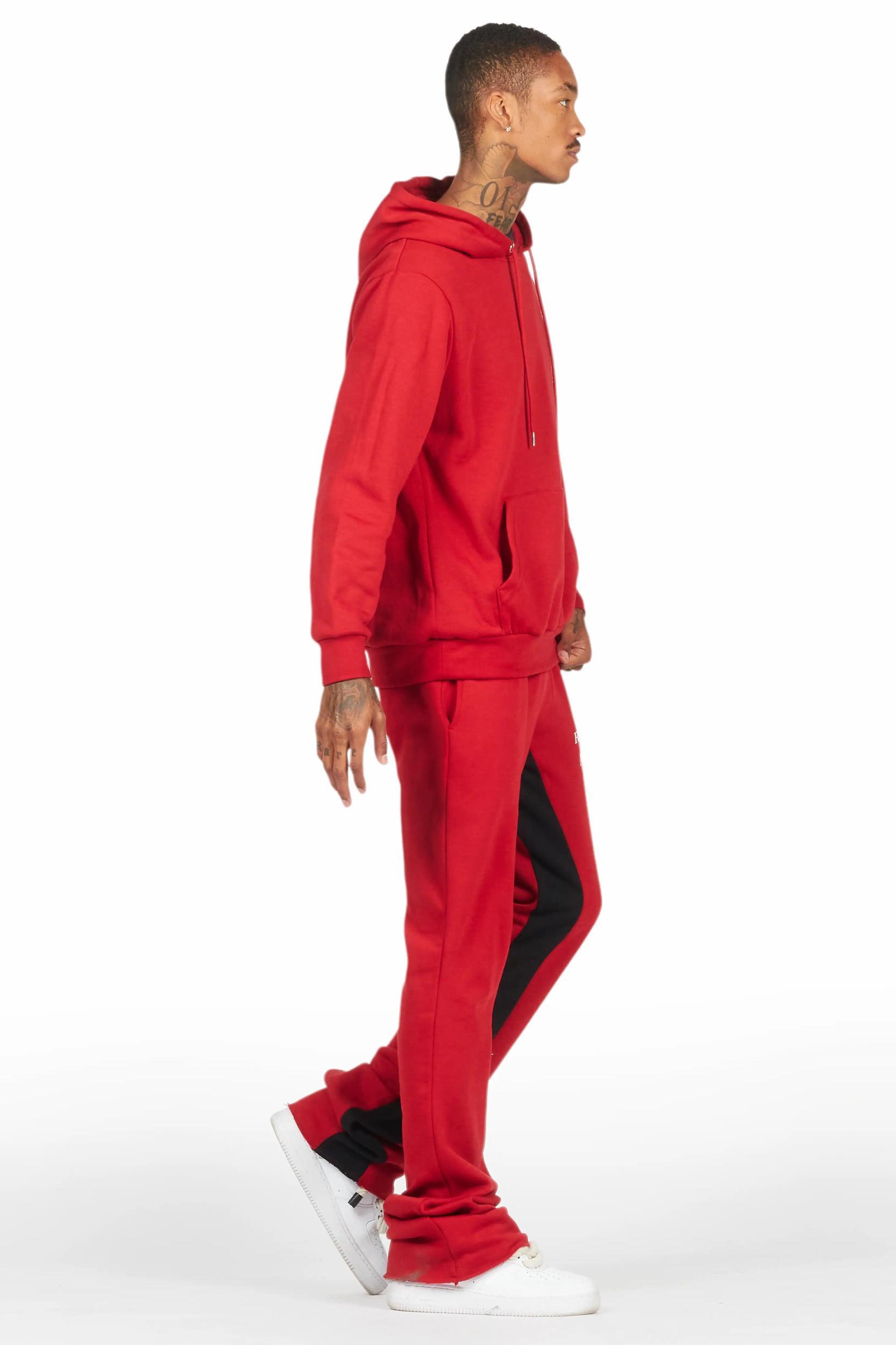 Briggs Burgundy Hoodie/Baggy Fit Pant Set Male Product Image