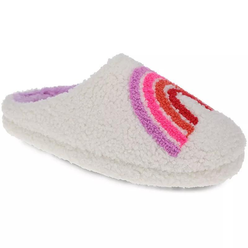 Joe Boxer Plush Rainbow Women's Clog Slippers, Size: Medium, Ivory Product Image