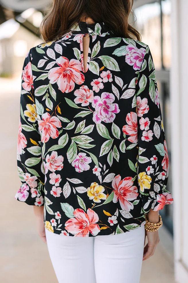 Tried and True Black Floral Blouse Female Product Image