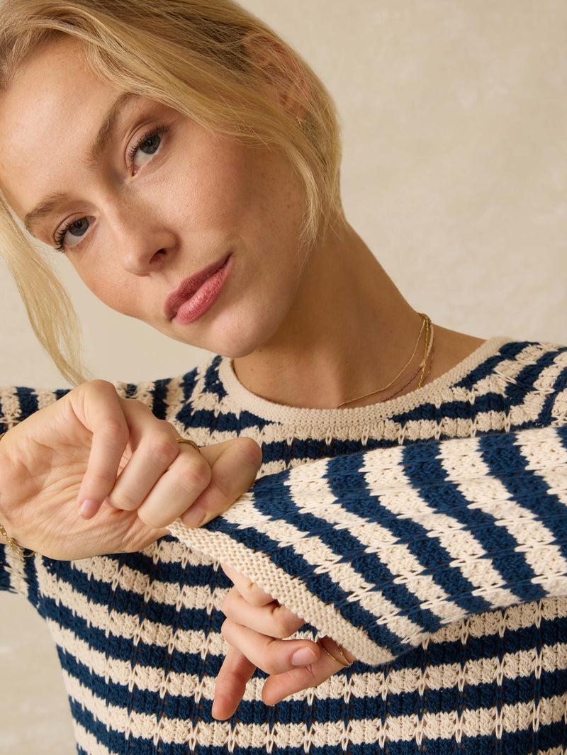 Seacoast Crochet Long-Sleeve Dress - Nice Navy Product Image