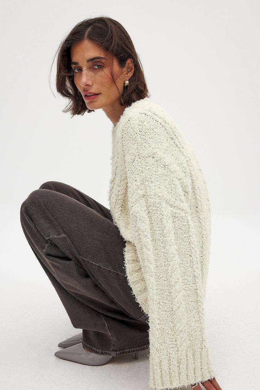Knitted Oversized Cable Sweater Product Image