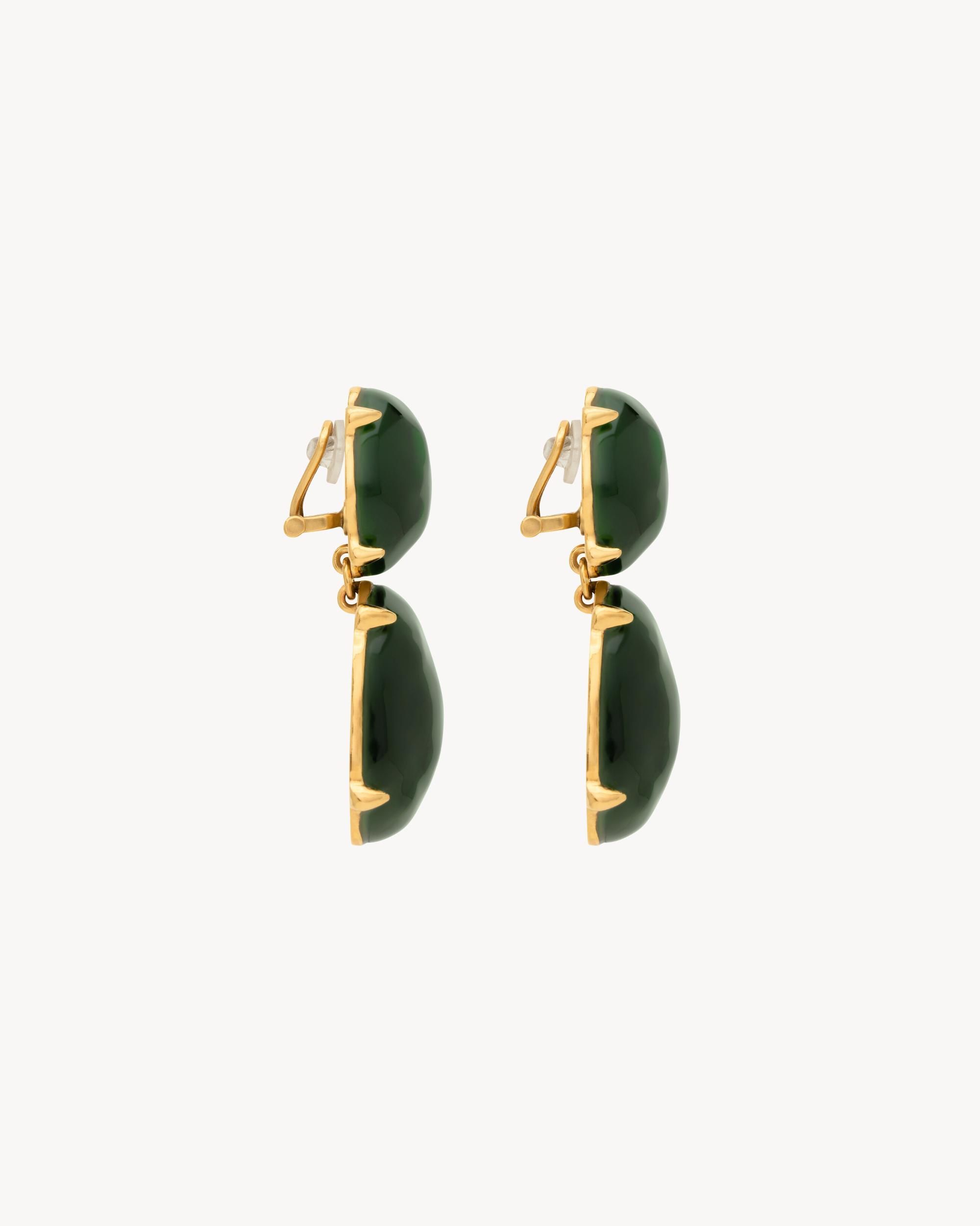 CABOCHON PENDANT EARRINGS IN RESIN Product Image