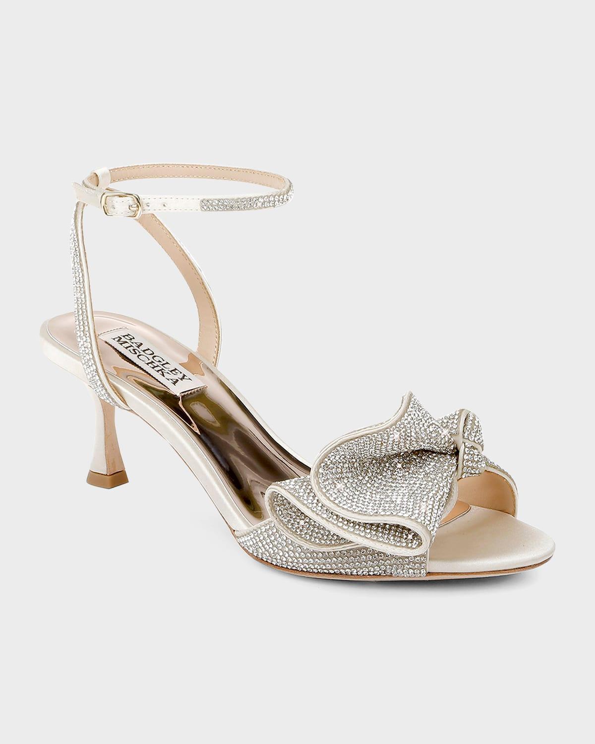 Remi Strass Ruffle Stiletto Sandals Product Image