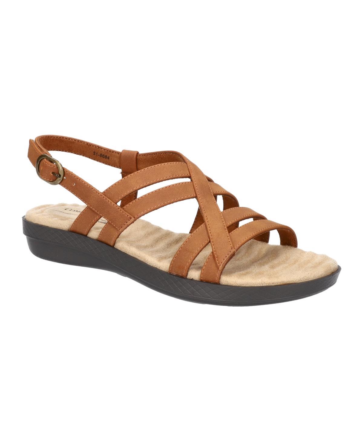Easy Street Lobo Women's Strappy Slingback Sandals, Size: 8.5, Black Product Image