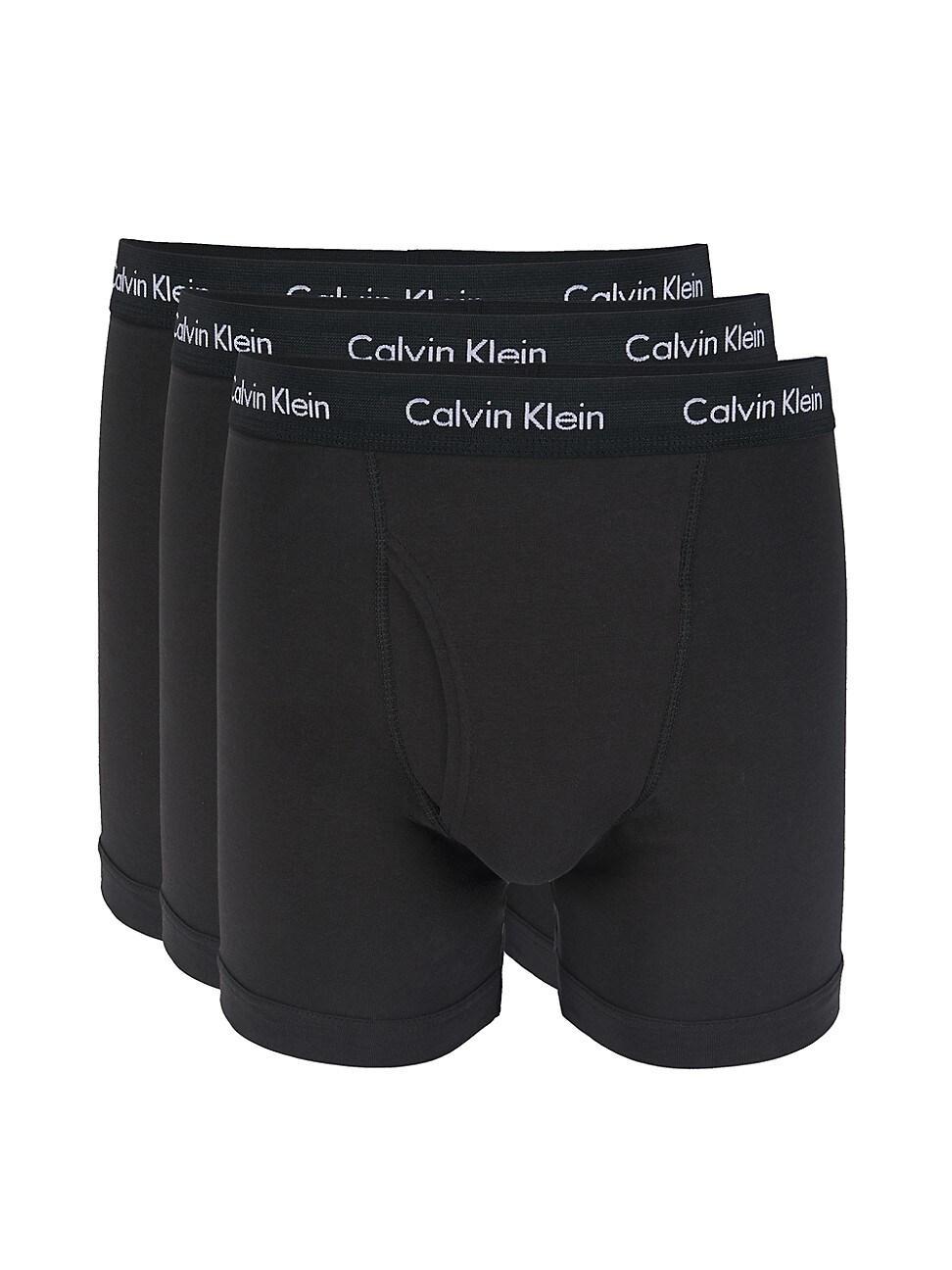 Men's Calvin Klein 3-pack Cotton Stretch Boxer Briefs, Size: Large, Black Product Image