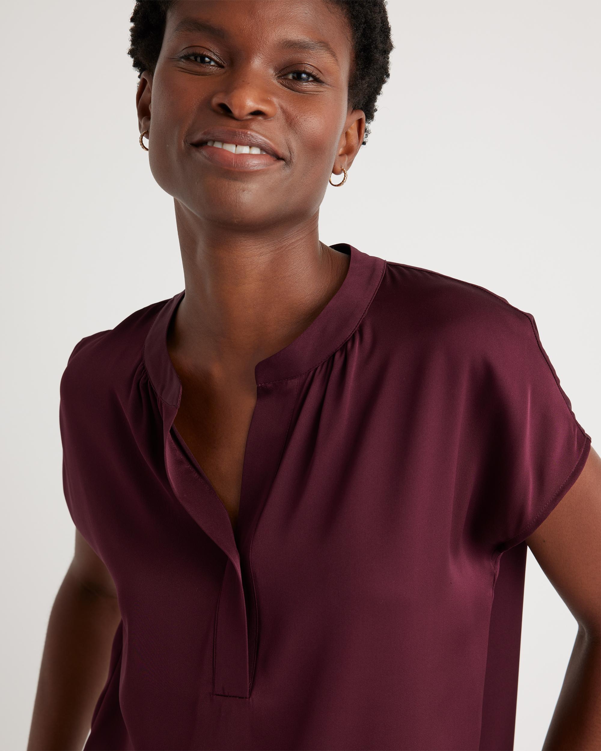 Quince | Women's Washable Stretch Silk Dolman Sleeve Blouse Size XS, Mulberry Silk Product Image