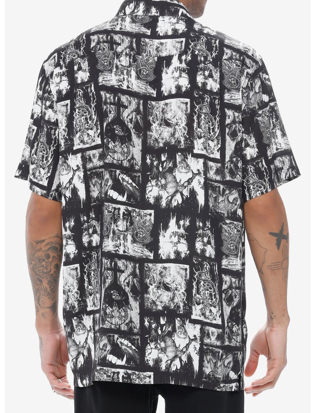 Dark Creatures Collage Woven Button-Up Product Image