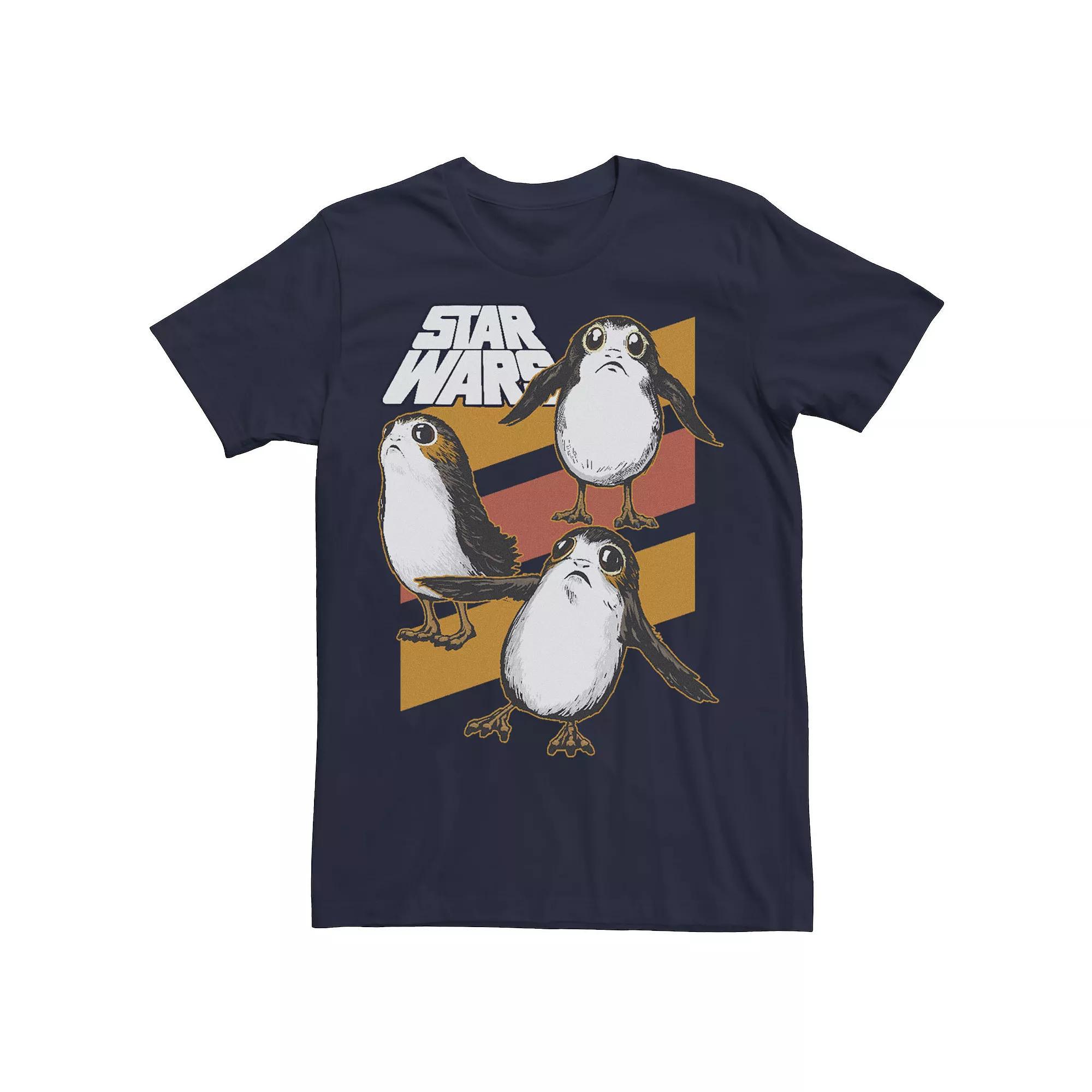 Men's Star Wars Last Jedi Retro Porg Portrait Logo Tee, Size: Small, Blue Product Image