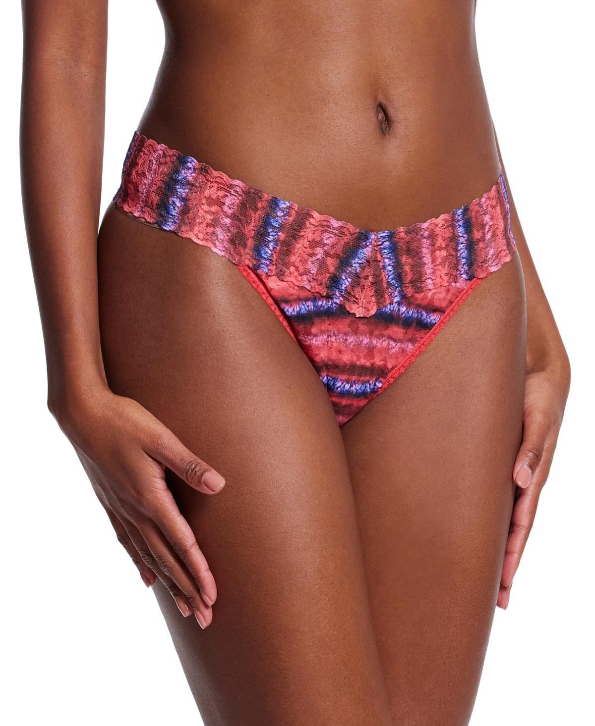 Printed Original-Rise Signature Lace Thong Product Image