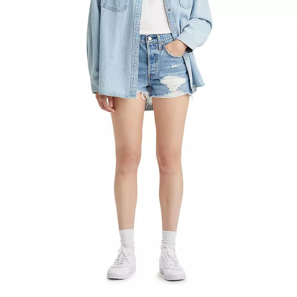 Levi's 501® Original Fit High-Rise Women's Jean Shorts - Quiet Riot 34: Denim, Fly Button Product Image
