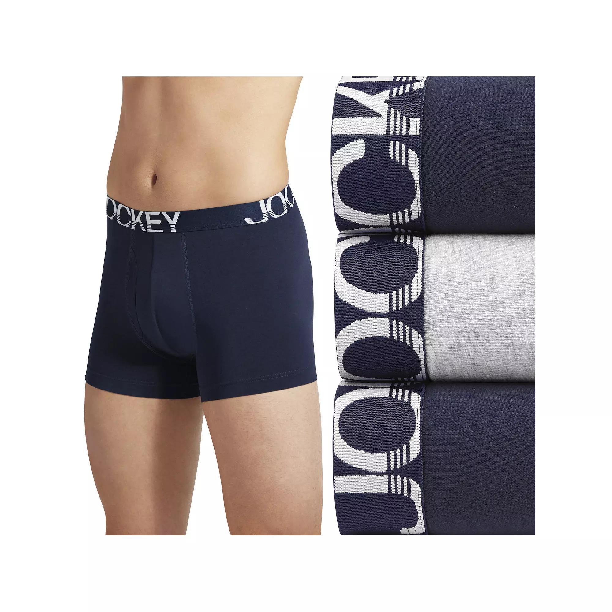 Men's Jockey® ActiveStretch™ 3-Pack 4" Boxer Briefs, Size: Large, Navy Gray Product Image