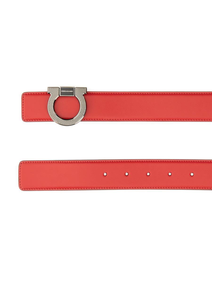 FERRAGAMO Salvatore  Reversible Gancini Belt In Black Product Image