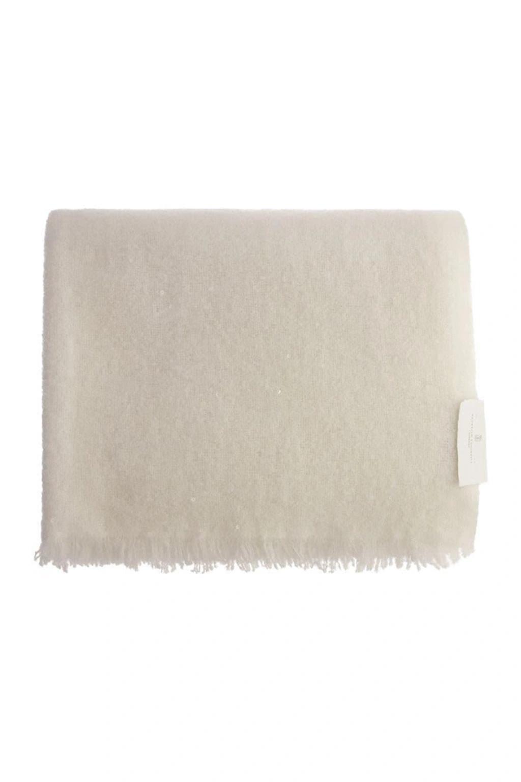BRUNELLO CUCINELLI Soft Dazzling Cashmere And Silk Scarf In Vanilla Product Image