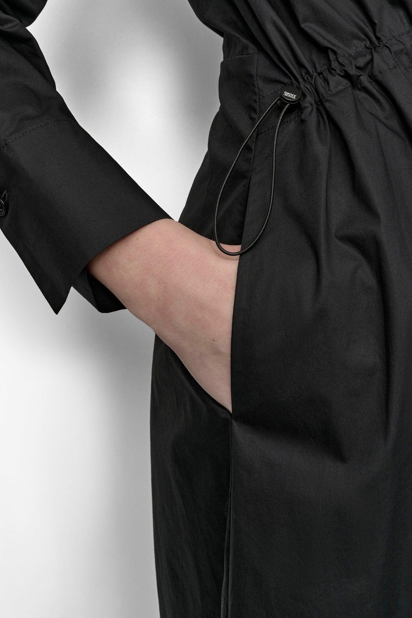 ADJUSTABLE WAIST MIDI SHIRT DRESS Product Image