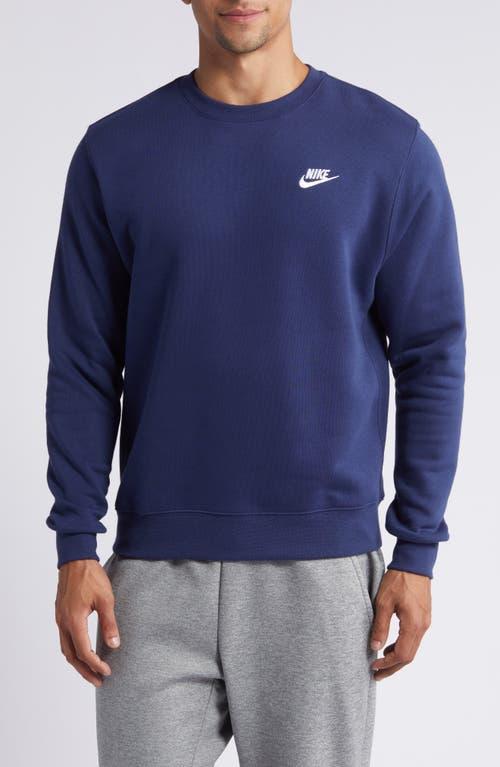 Men's Nike Club Fleece Crew, Size: Large, Dark Gray Grey Product Image