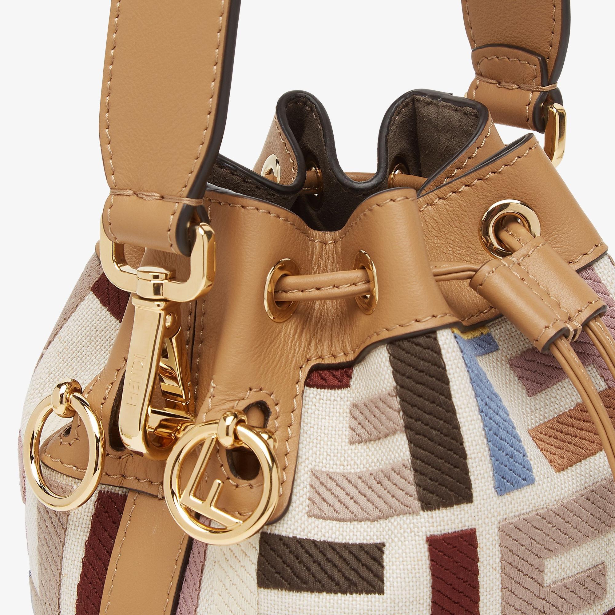 Mon TresorMulticolor canvas mini-bag with FF embroidery Product Image