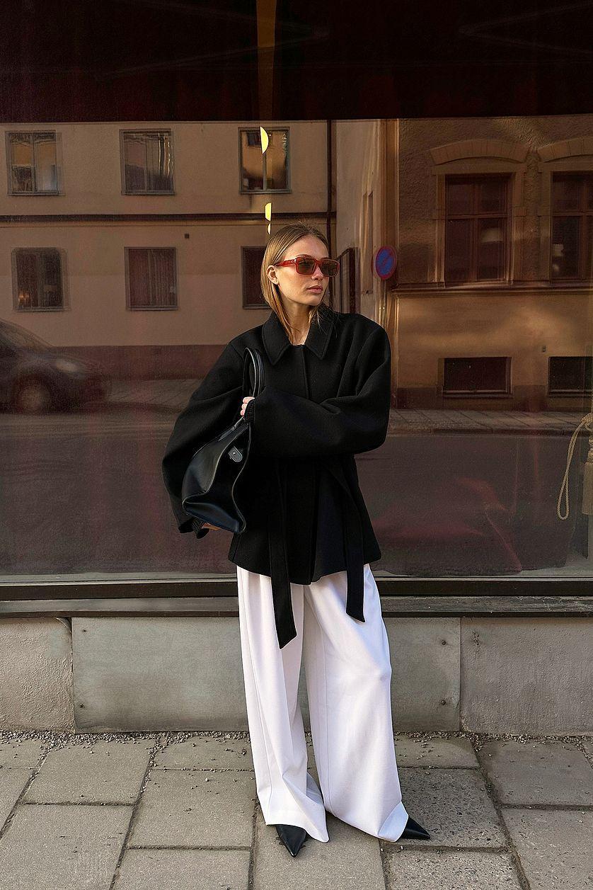 Wide High Waist Suit Pants Product Image