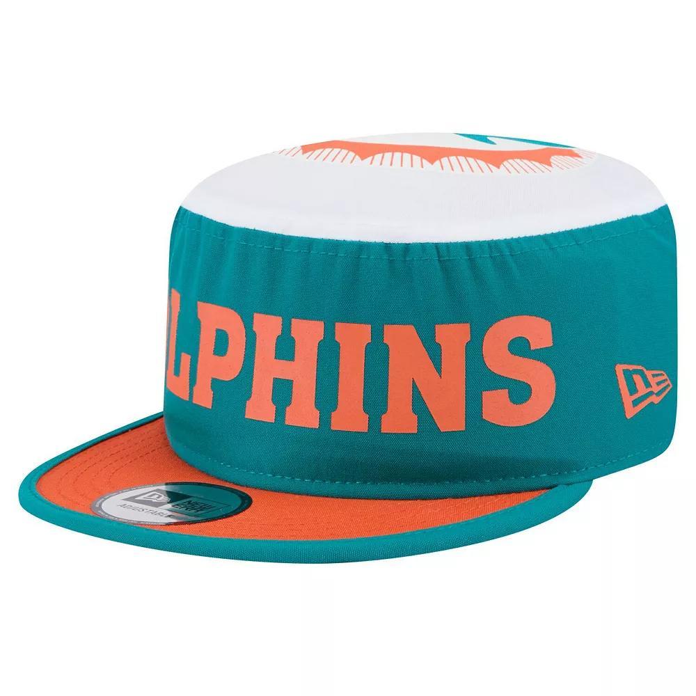 Men's New Era Aqua Miami Dolphins Throwback Retro Painter Snapback Hat, Turquoise A Product Image