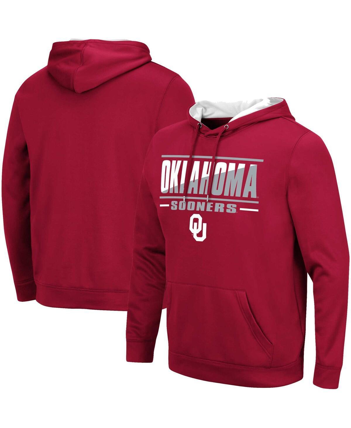 Men's Colosseum Crimson Oklahoma Sooners Slash Stack 2.0 Pullover Hoodie, Size: XL, Red Product Image
