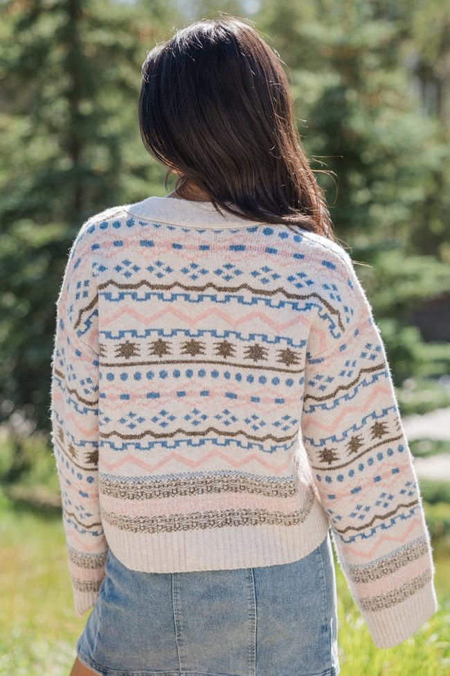 Fair and Square Beige Multi Fair Isle Cardigan FINAL SALE Product Image
