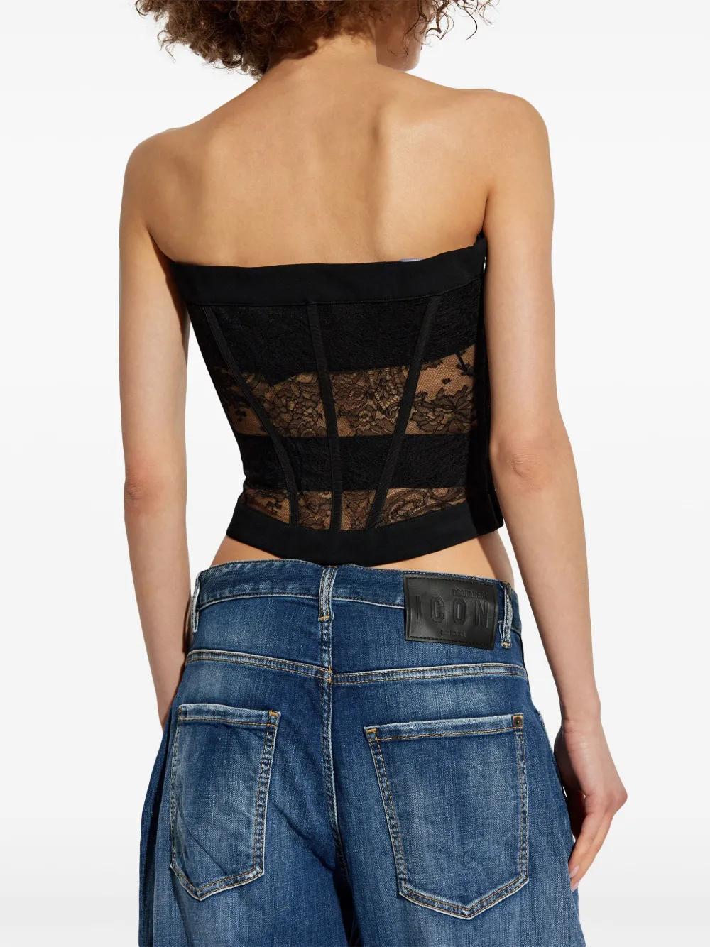 lace-panelled classic corset Product Image