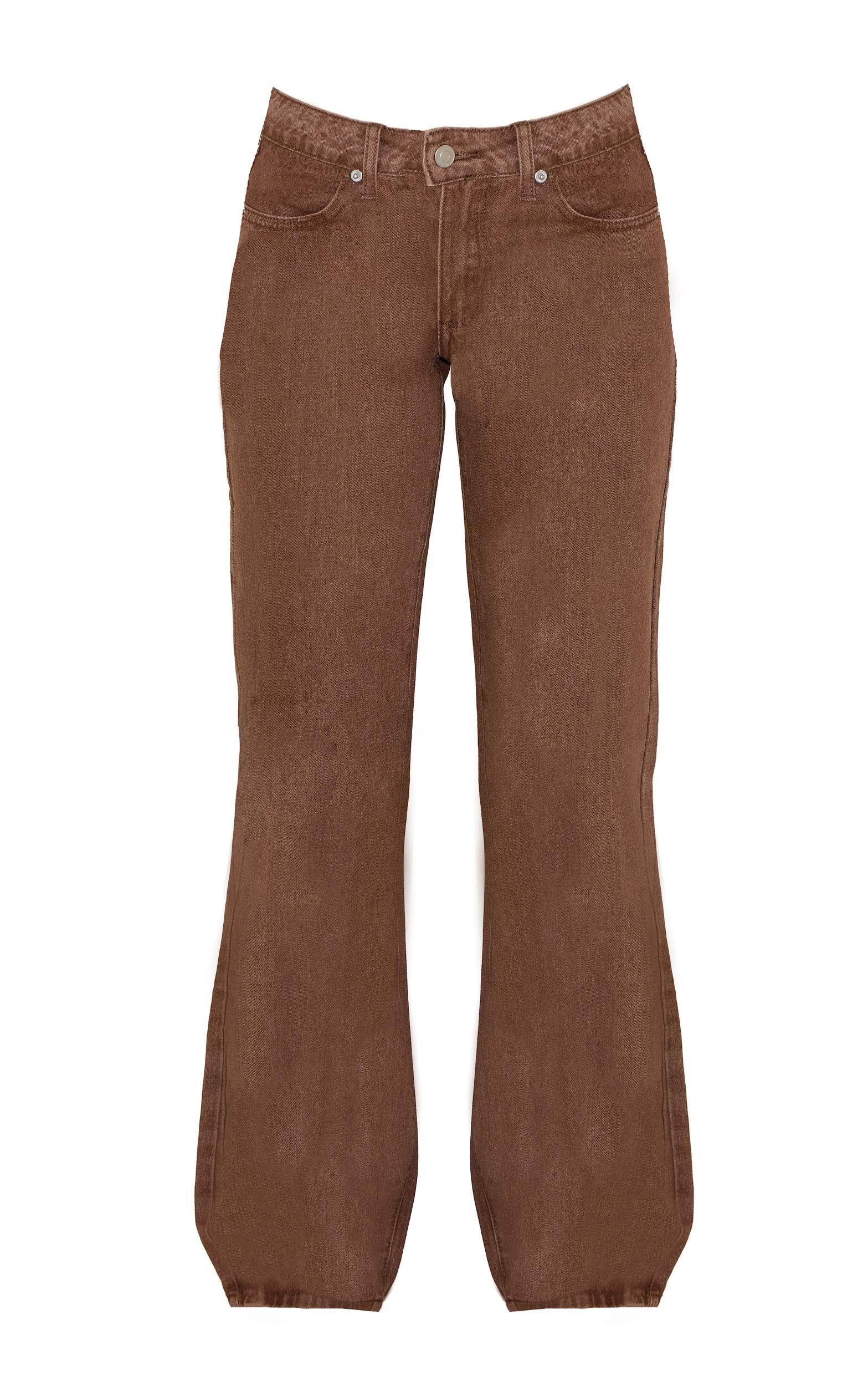 Sand Mid Waist Straight Leg Jeans Product Image