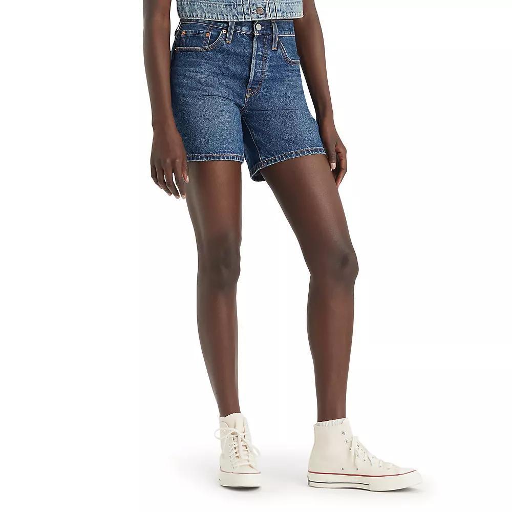 Levi's® Women's 501® Mid-Thigh Shorts - Case Closed 25: High Rise, Denim, Stretch, Fly Button Product Image