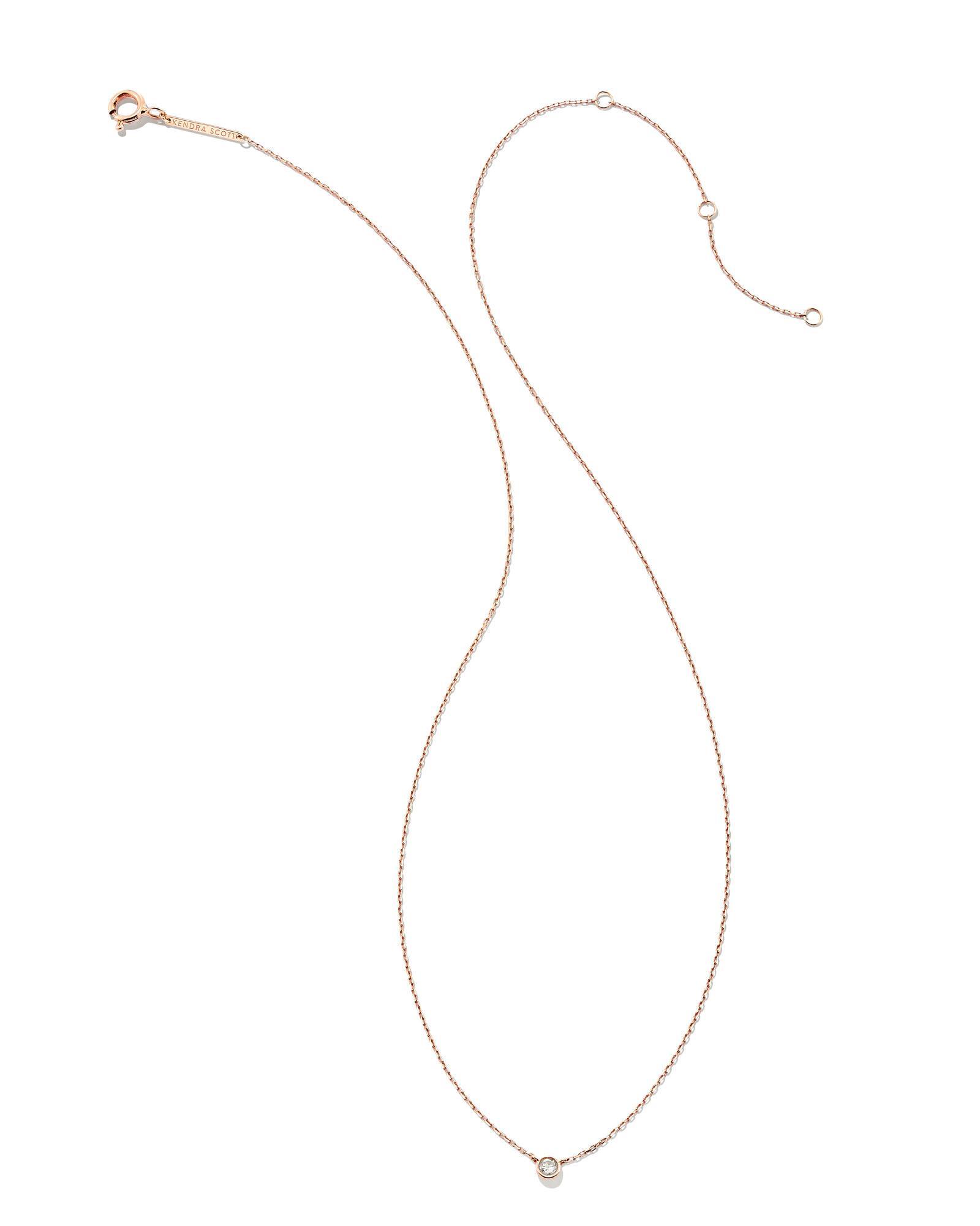 Audrey 14k Rose Gold Pendant Necklace in White Diamond, 0.07ct Product Image