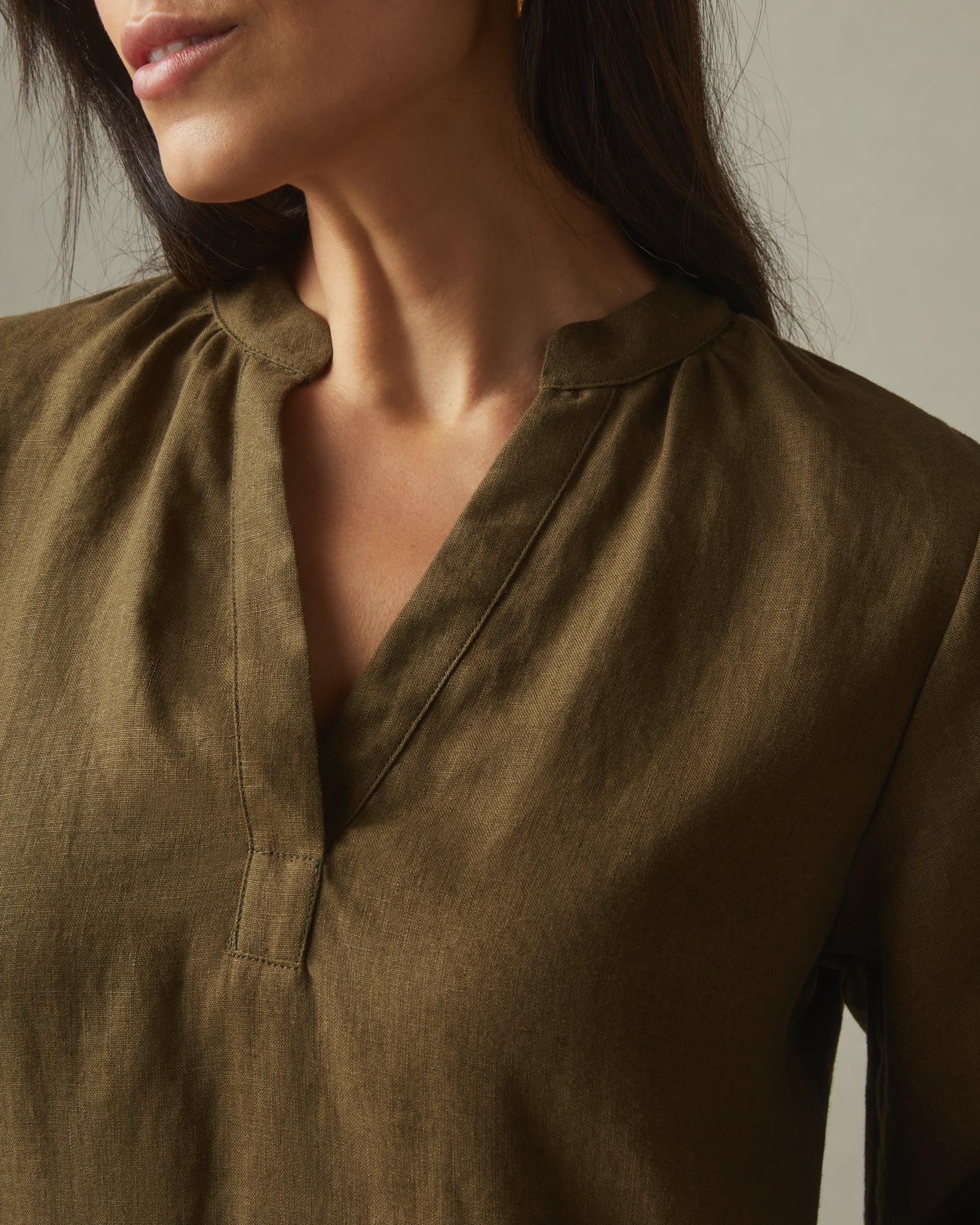 Women's Easy Linen Tunic Dress - Beech Female Product Image