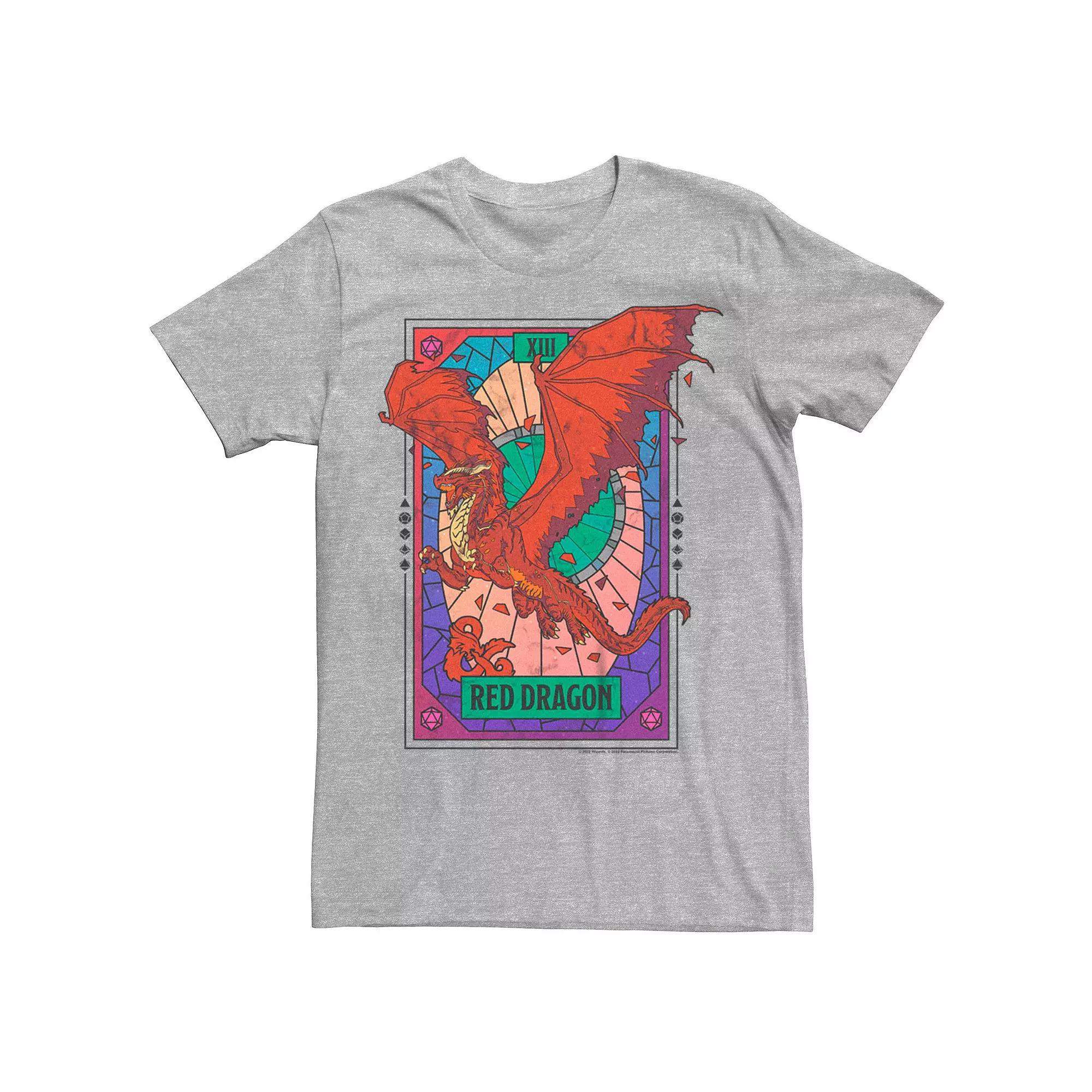 Men's Dungeons & Dragons Red Dragon Tarot Tee, Size: Medium, Athletic Grey Product Image