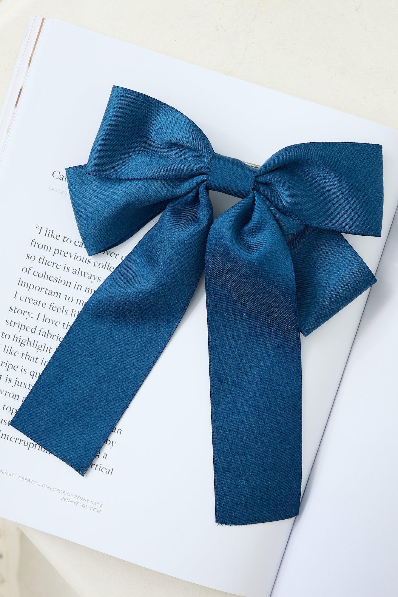 Tied With Love Bow Hair Clip Navy Product Image