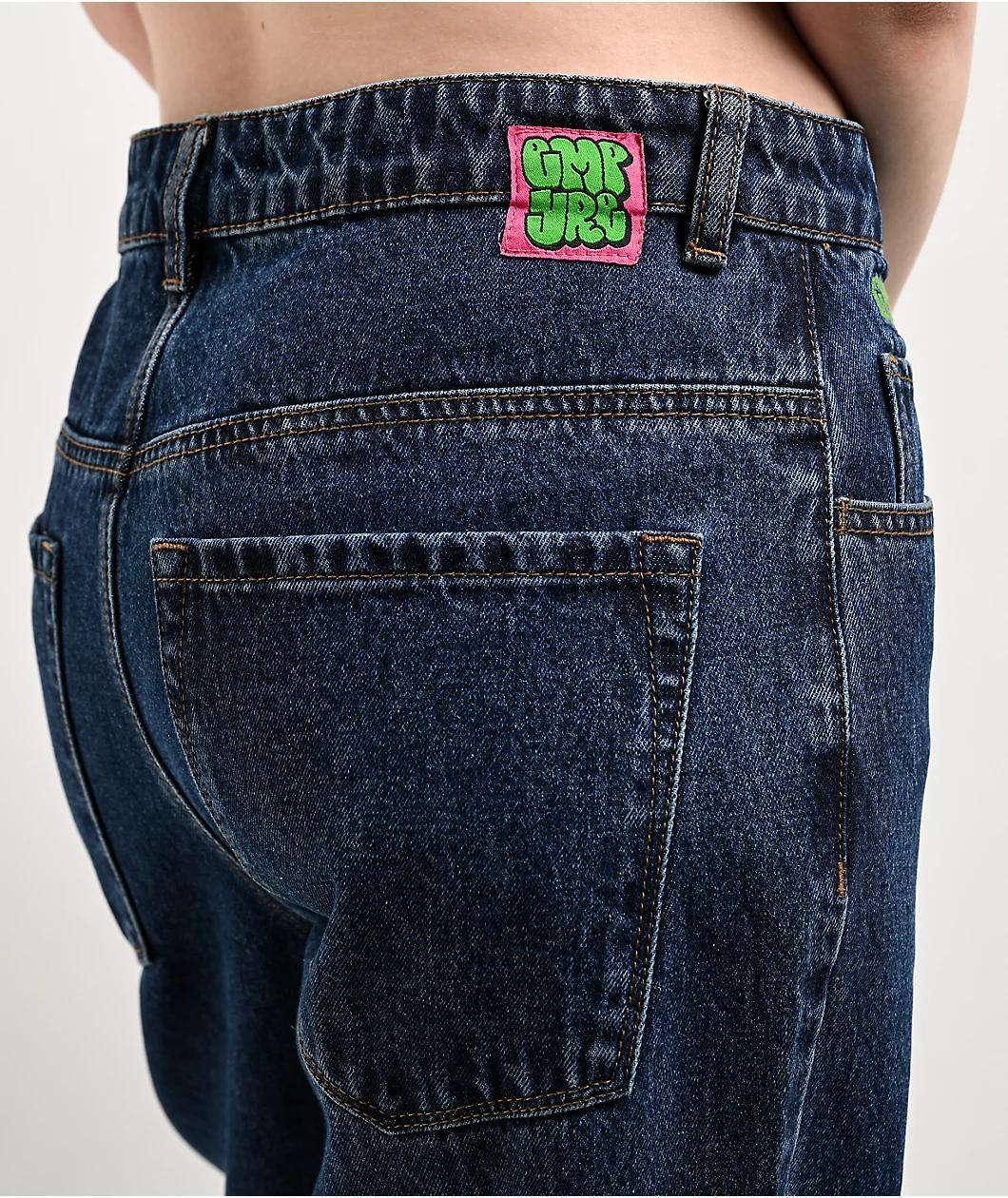 Empyre Loiter Blue Slouchy Straight Leg Jeans Product Image