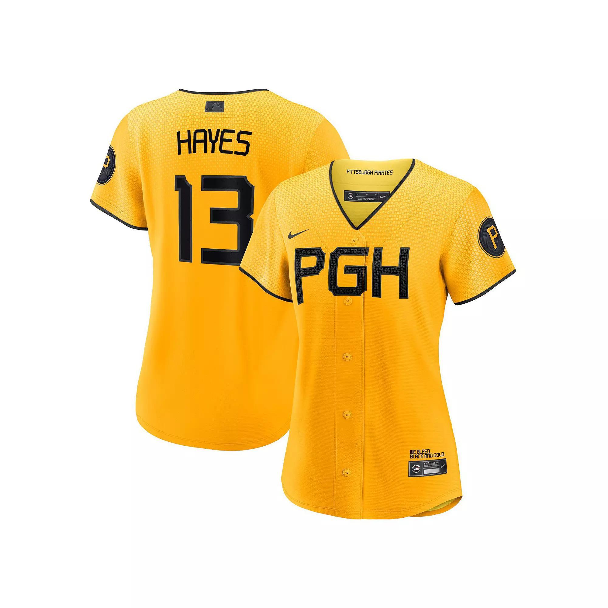 Women's Nike Ke'Bryan Hayes Gold Pittsburgh Pirates 2023 City Connect Replica Player Jersey, Size: Medium Product Image