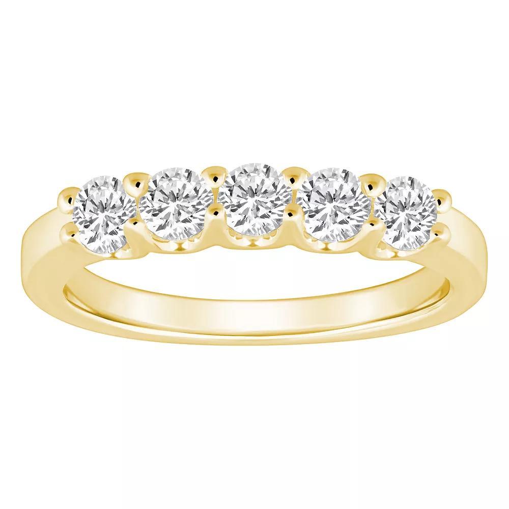 Alyson Layne 14k Gold 3/4 Carat T.W. Diamond 5-Stone Wedding Ring, Women's, Size: 10, Yellow Product Image