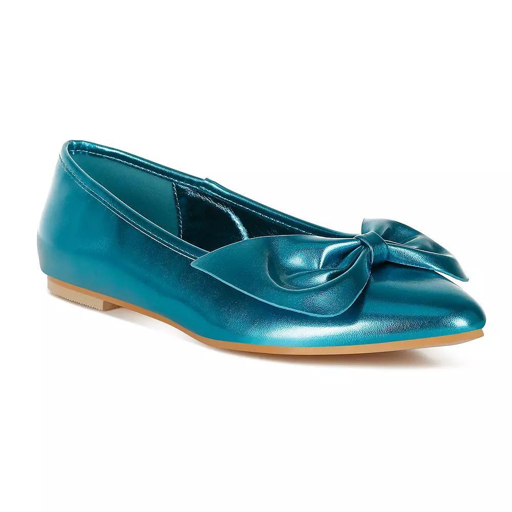 Rag & Co Bromelia Women's Metallic Ballet Flats, Size: 9, Blue Product Image