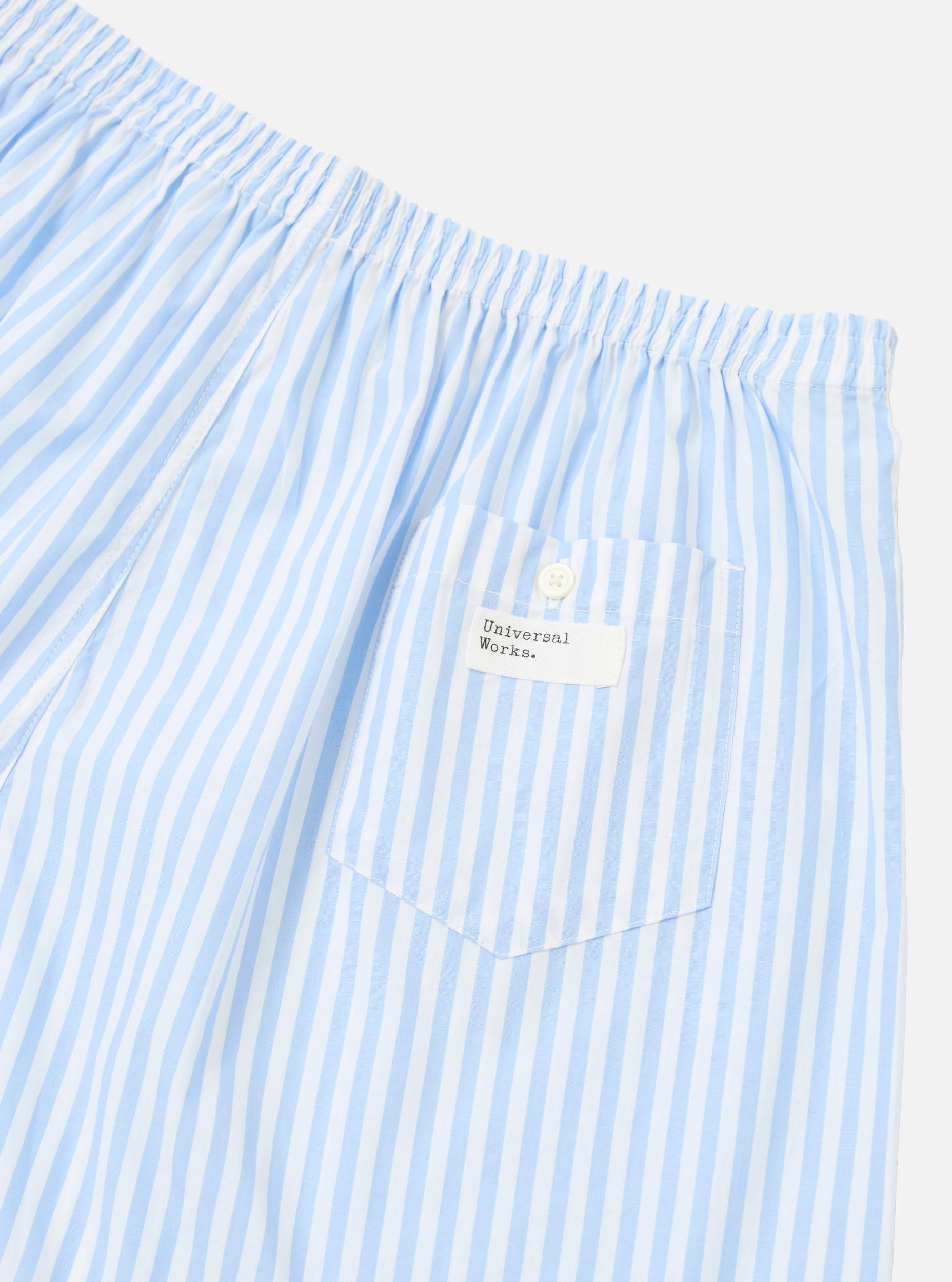 Universal Works Boxer Short in Blue Classic Stripe Product Image