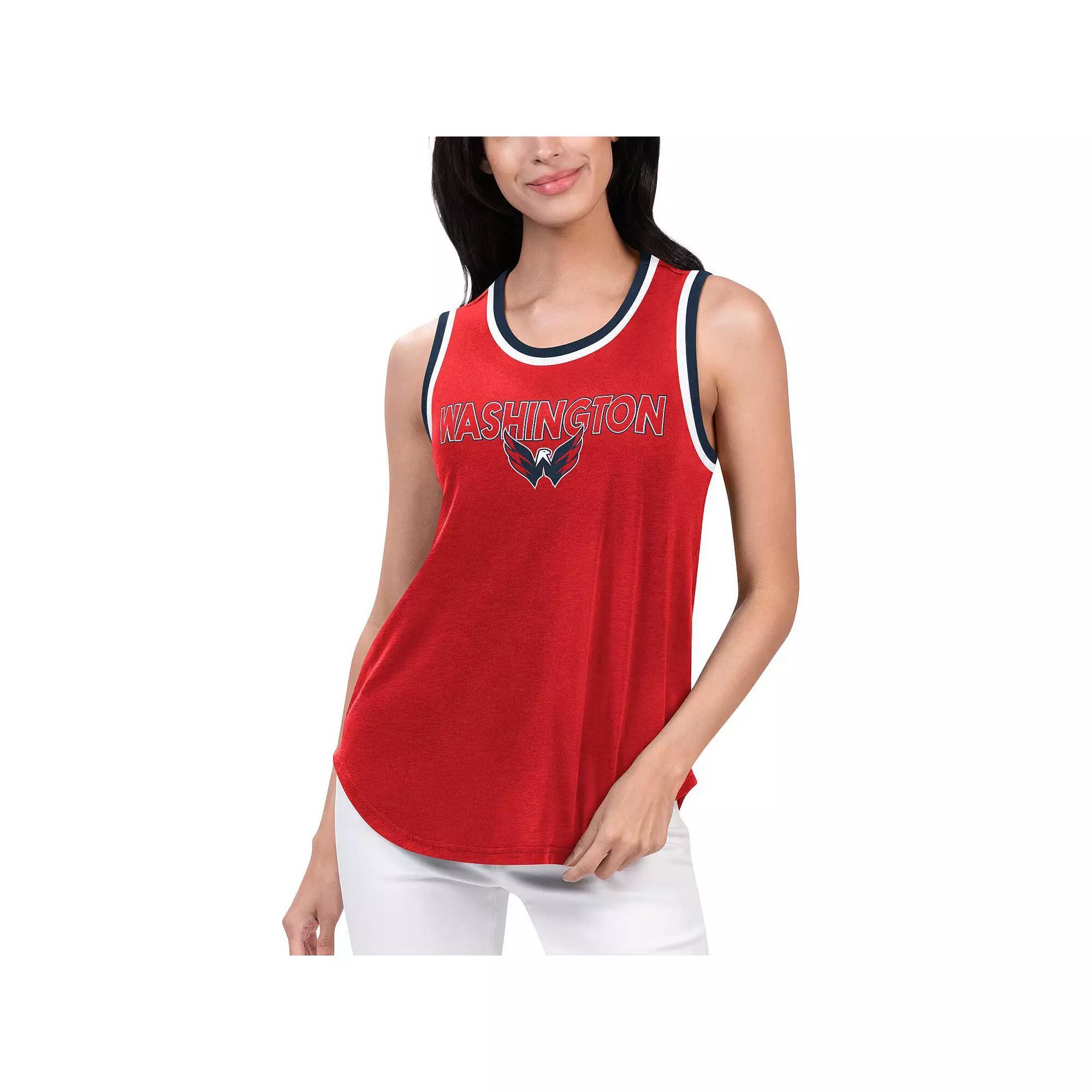 Women's G-III 4Her by Carl Banks Red Washington Capitals Strategy Tank Top, Size: Small Product Image
