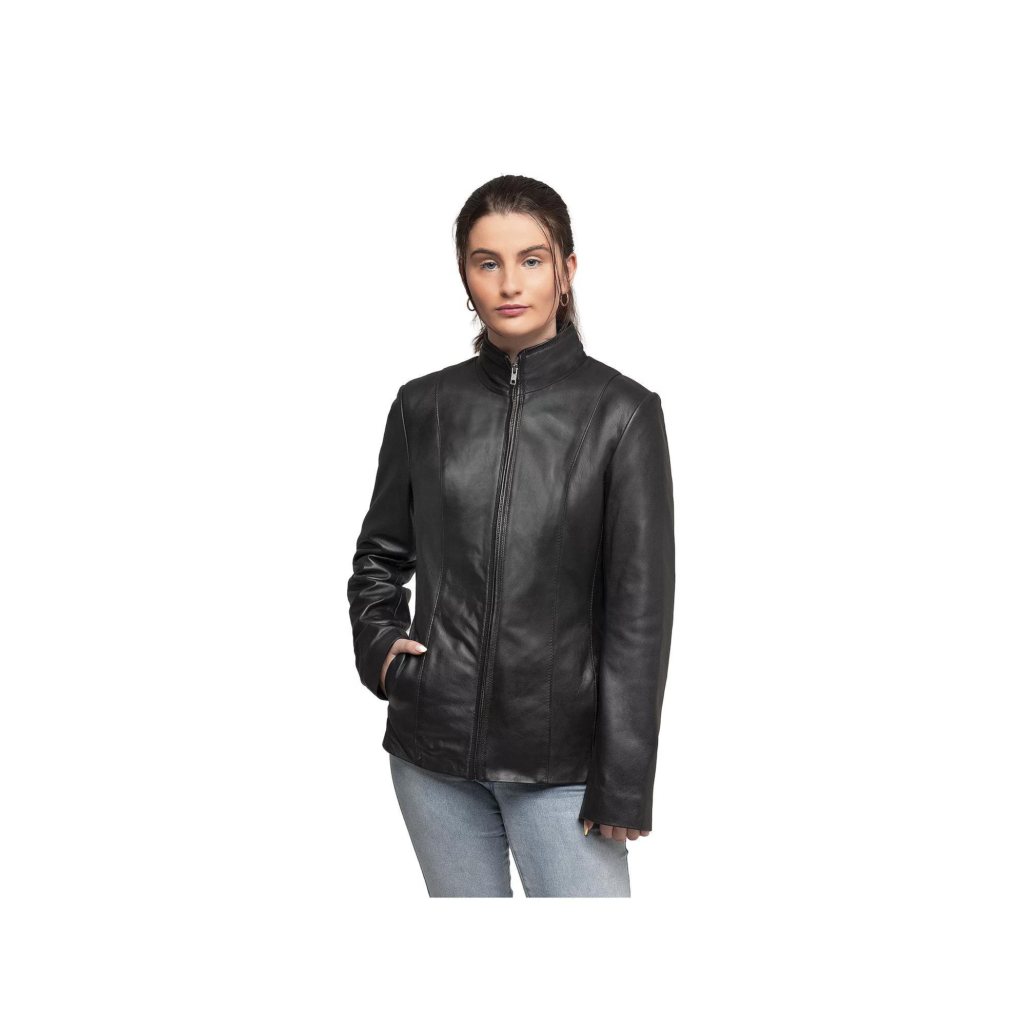 Women's Whet Blu Francine Leather Jacket, Size: Large, Black Product Image