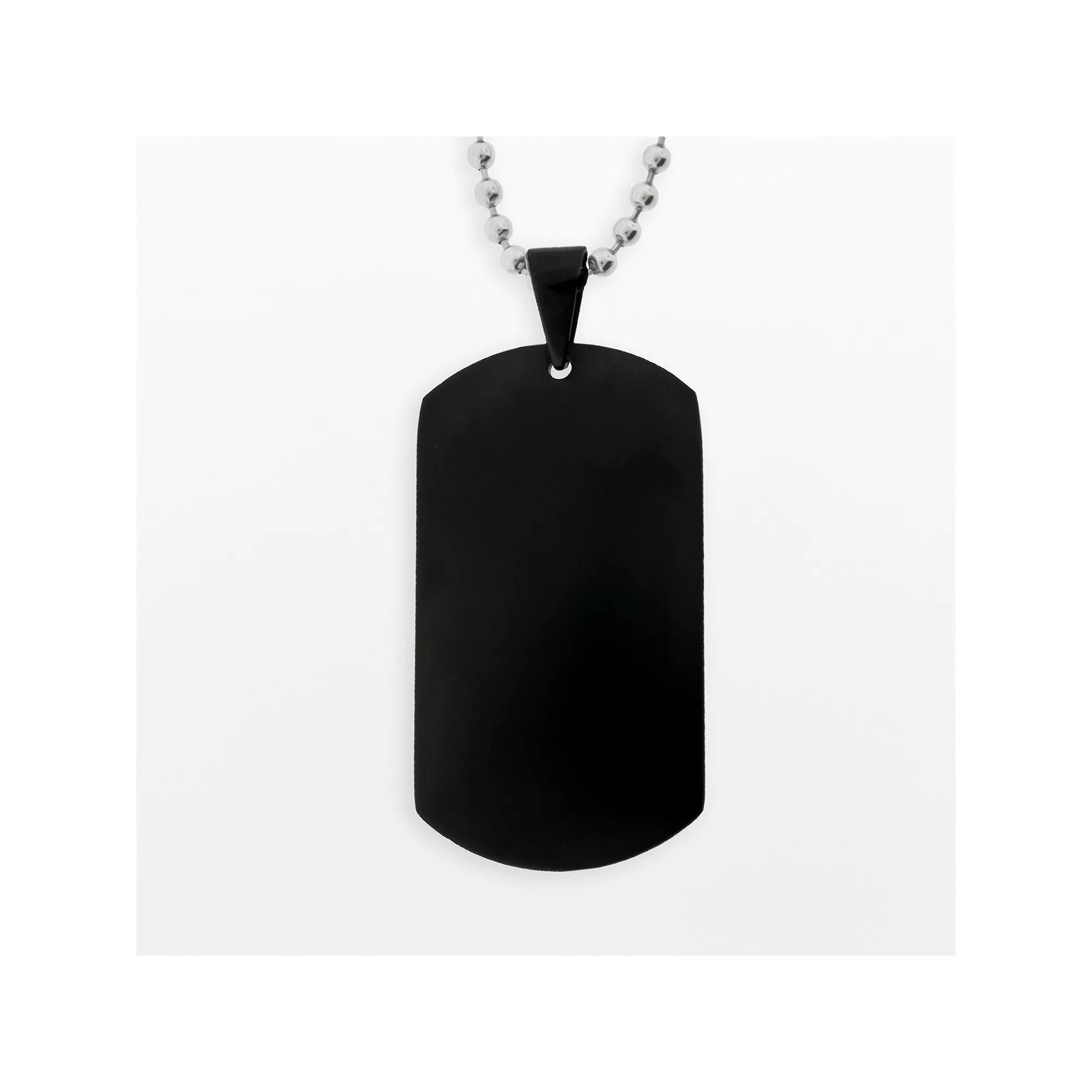 LYNX Stainless Steel Black Ion Dog Tag - Men, Men's, Size: 22", Silver Product Image
