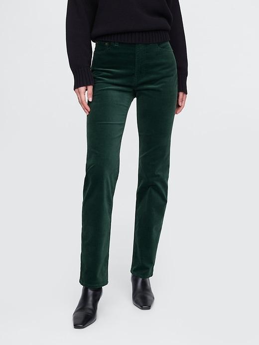 High Rise Velvet '90s Straight Pants Product Image