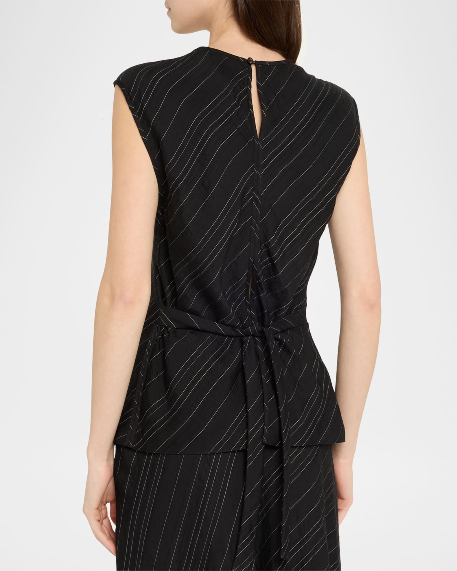 Trina Woven Stripe Tie Top  Product Image