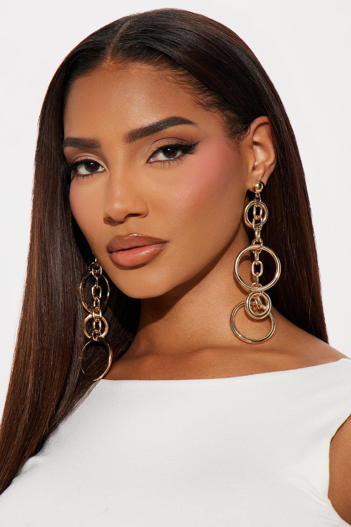 Pour Me The Bubbly Earrings - Gold Product Image