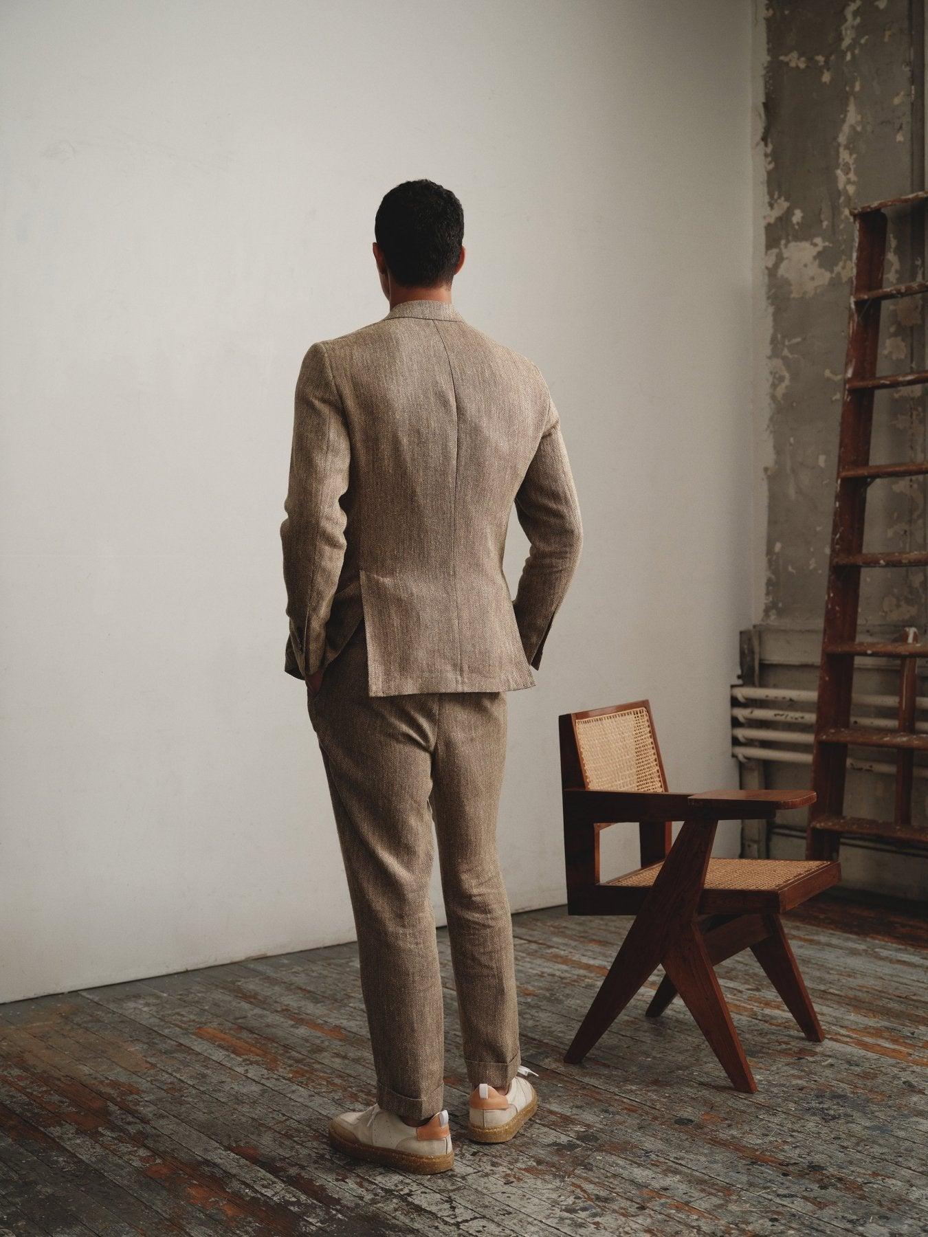 Italian Linen Tie in Burlap Product Image